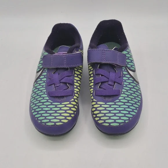 Nike Magista Soccer Cleats Girls 11C Purple Green Firm Ground FG Shoes Kids - Picture 7 of 12
